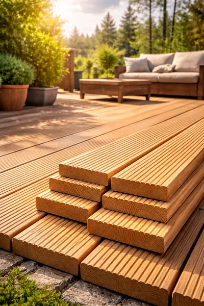 Deski tarasowe modrzewiowe ryflowane | 28 mm | 1–5 mb